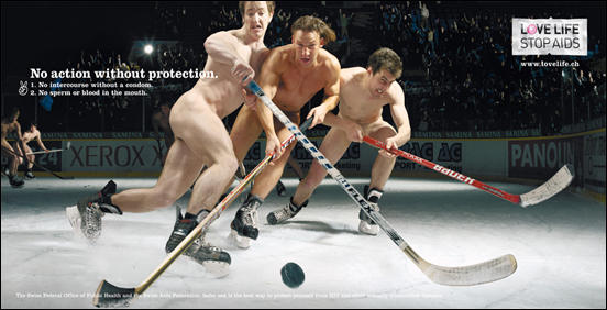 The Swiss Federal Office of Public Health: Aids awareness, Hockey