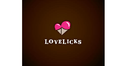 LoveLicks by Logoturn heart shaped logos