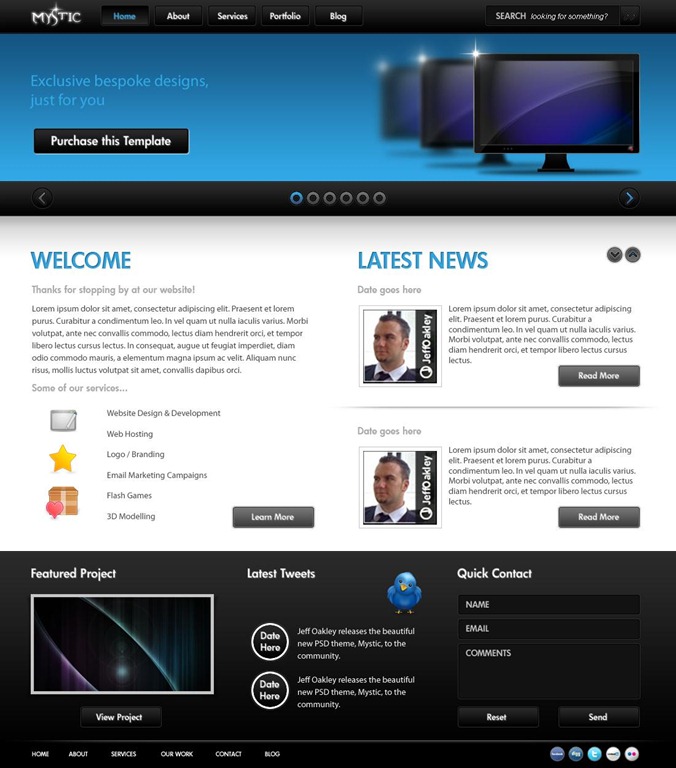 Gaming Company Website Template PSD Freebie – Download PSD
