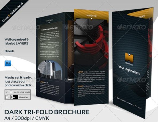 darkandcleantrifoldbrochure Premium Brochure Template by Graphic River