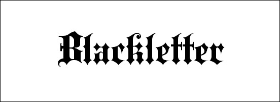 Black Letter font used by Johan Guttenberg