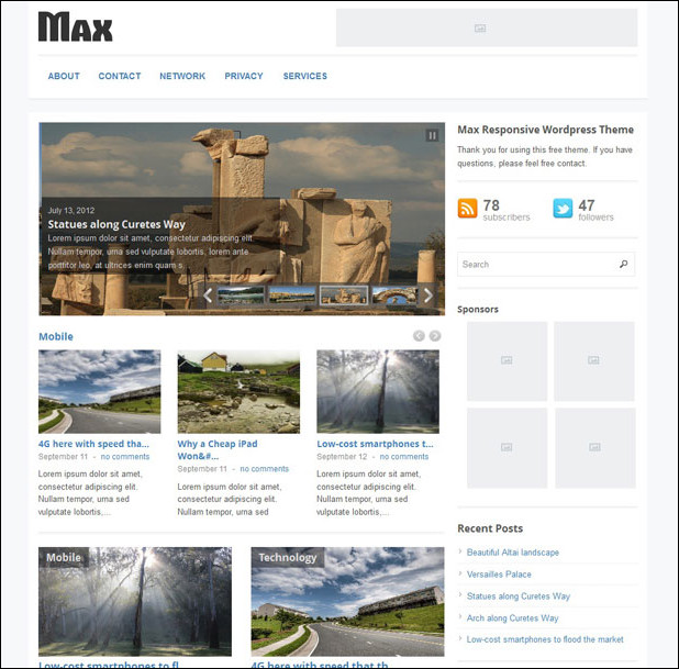 max-free-wordpress-theme