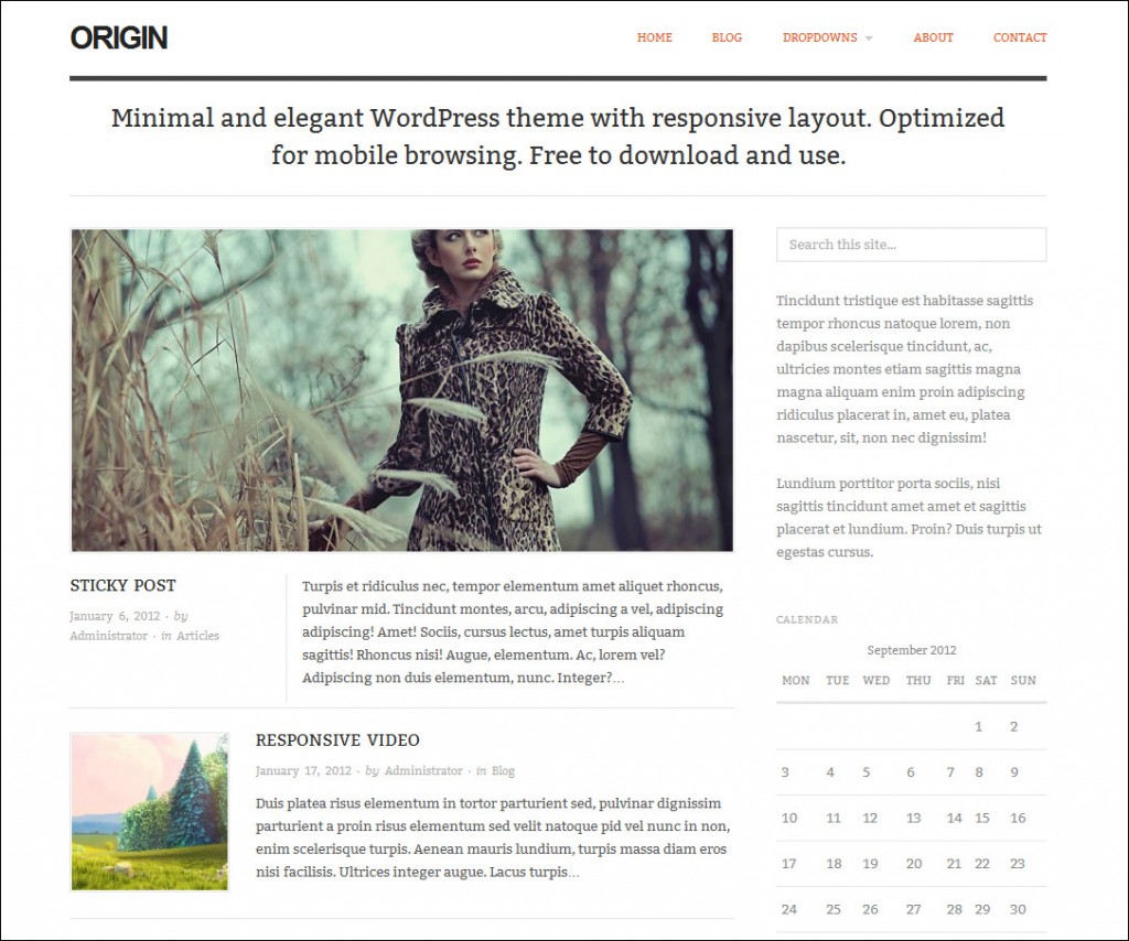 origin-free-wordpress-theme