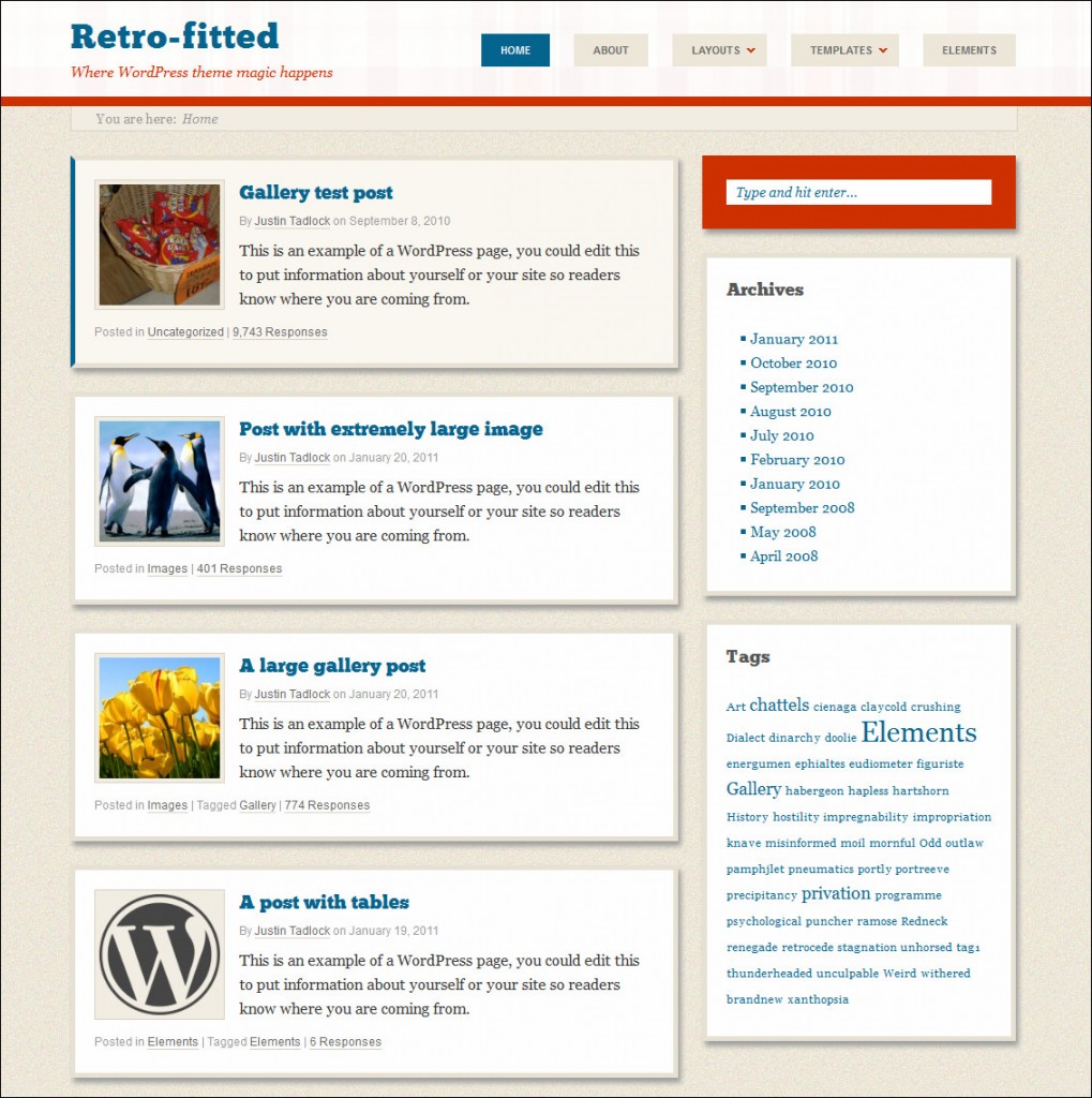 retro wordpress theme