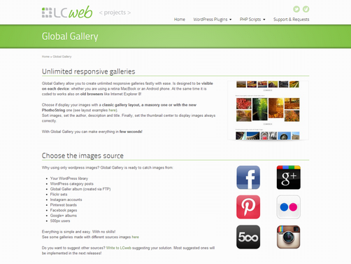 Global Gallery, WordPress Portfolio