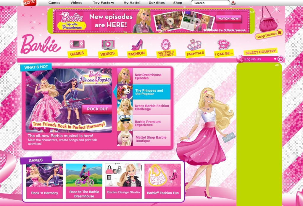 barbie website games