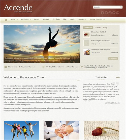 accende church websites templates