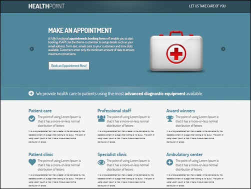 health point landing page templates