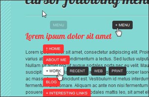 cursor menu jQuery menu plugins