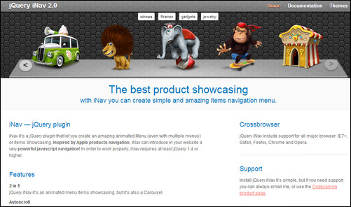inav jQuery menu plugins