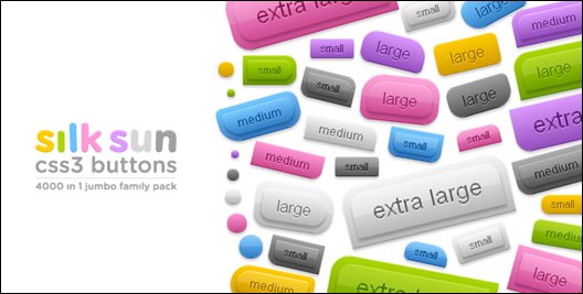 silksun CSS3 buttons - 4000 in 1 jumbo family pack