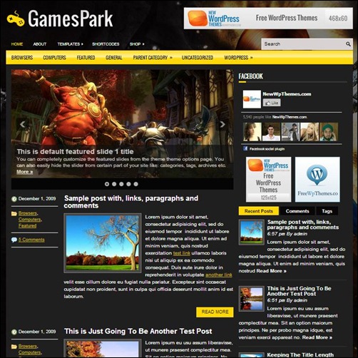 GamePark-WordPress-Theme