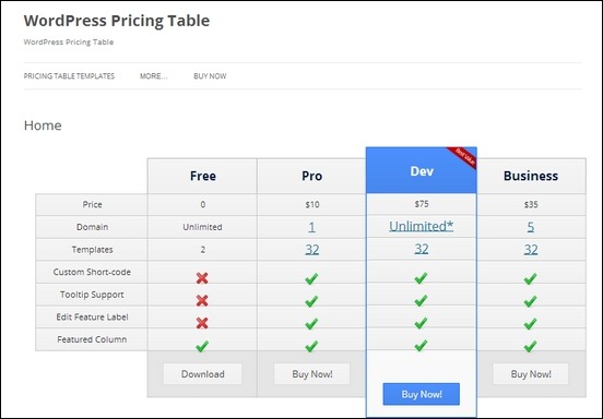 wordpress-pricing-table