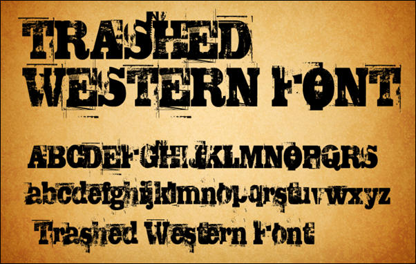 Trashed Western Font