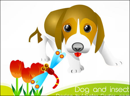 Free Dog and Insect Vector