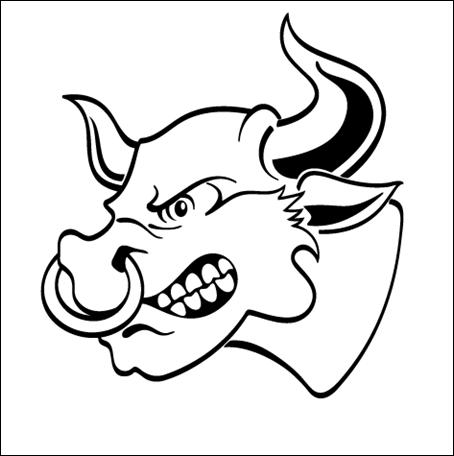 Angry Bull with Nose Ring Vector 