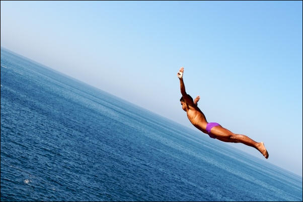 Cliff Jumping by Cesar Rodriguez