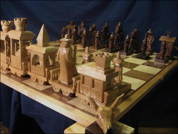 Great Train Robbery Chess Set by Jim Arnold