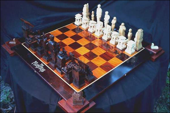 Addams Family versus the Munsters Chess Set by Jim Arnold