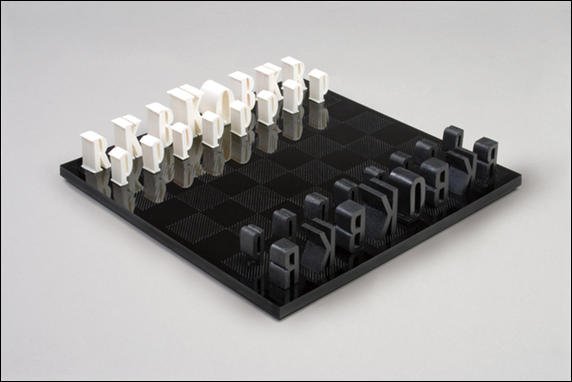 Typographic Chess Set by Stewart Walker