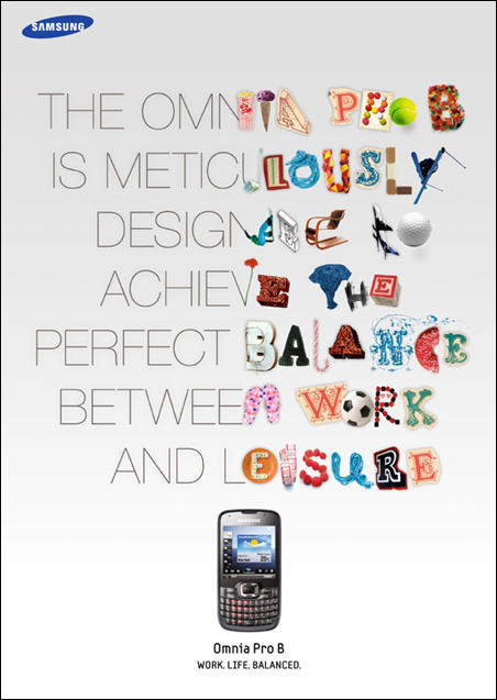 Samsung Omnia typography