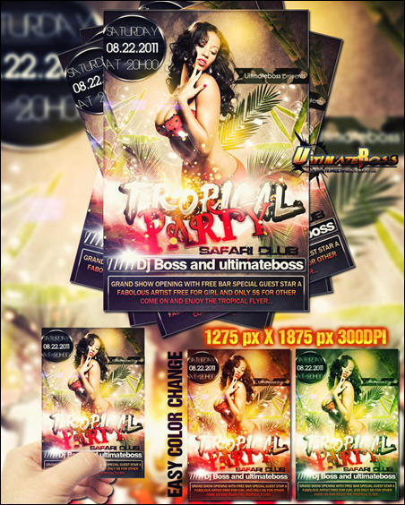 Freemium tropical party flyer