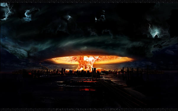 Nuclear explosion doomsday photo manipulation