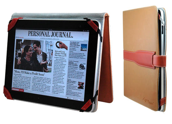 CrazyOnDigital Folio Light Brown Leather Case iPad