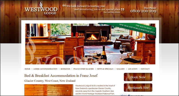 Westwood Lodge - websites using wood textures