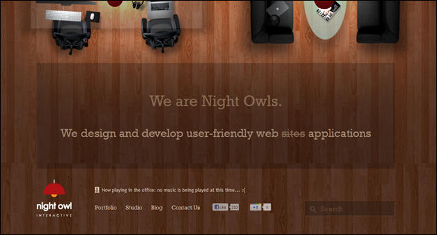 Night Owl Interactive - websites using wood textures