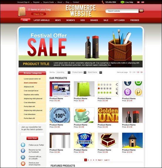 PSD-E-Commerce-website-template