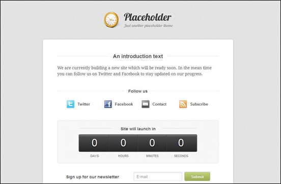 placeholder under construction wordpress themes