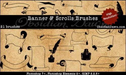 banner-and-scrolls-brushes