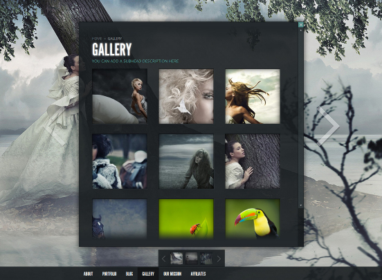 Fullscreen template for WordPress, Gleam