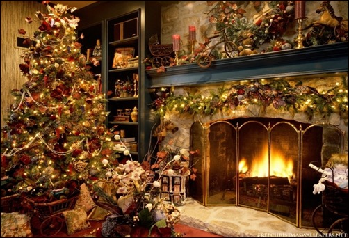 Christmas-Tree-and-Fireplace-wallpaper