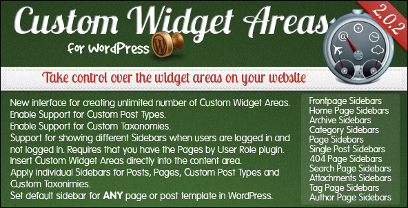 Custom Widget Areas for WordPress