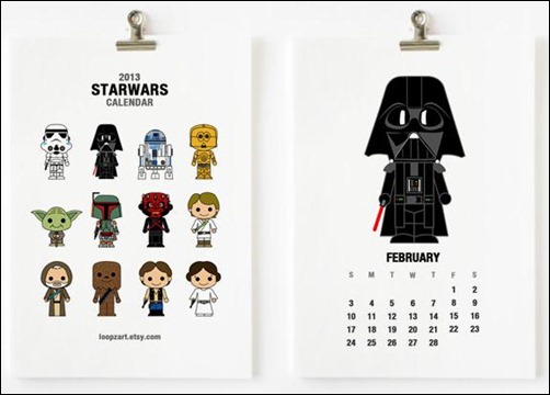 2013 star wars calendar