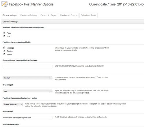 Facebook Post Planner wordpress facebook plugin