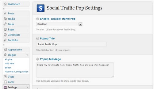 Social Traffic Pop wordpress facebook plugin