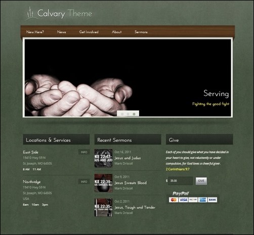 calvary church websites templates