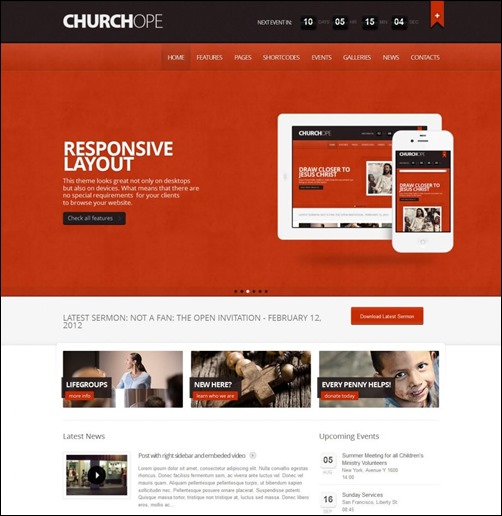 church-hope church websites templates