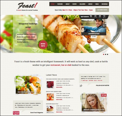 feast restaurant menu templates