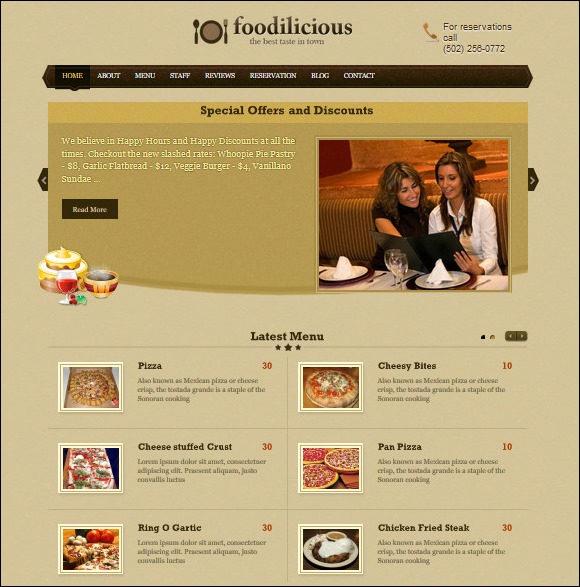 foodilicious restaurant menu templates