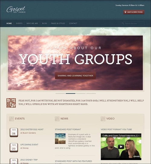 gospel church websites templates