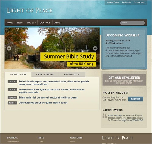 light church websites templates