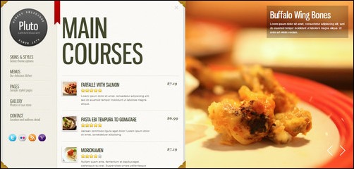 pluto restaurant menu templates