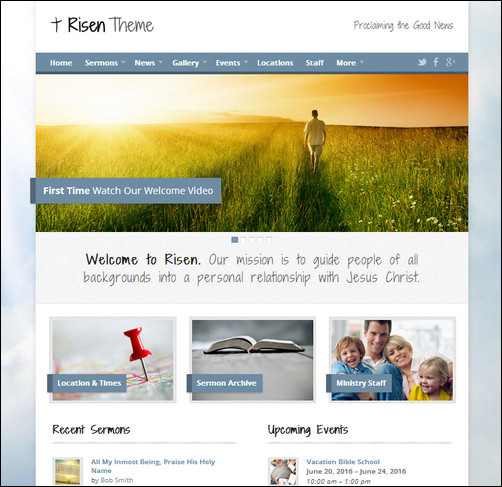 risen theme church websites templates