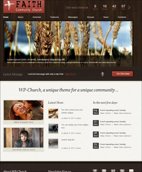 wp church websites templates