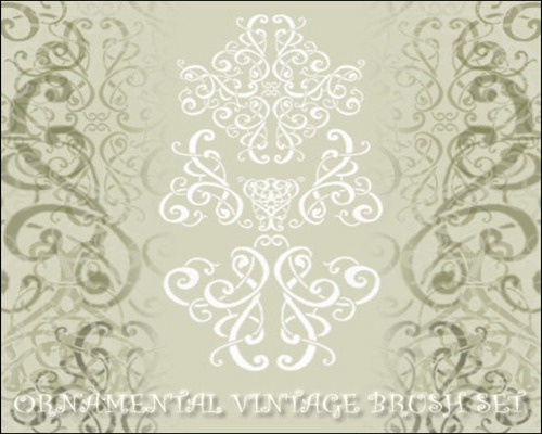 Ornamental vintage brush set 1