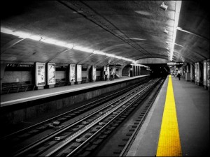 urban_subway_train_stations_monochrome_selective_coloring